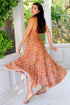 Caroline "UV Floral II" Reversible Silk Georgette Maxi Dress